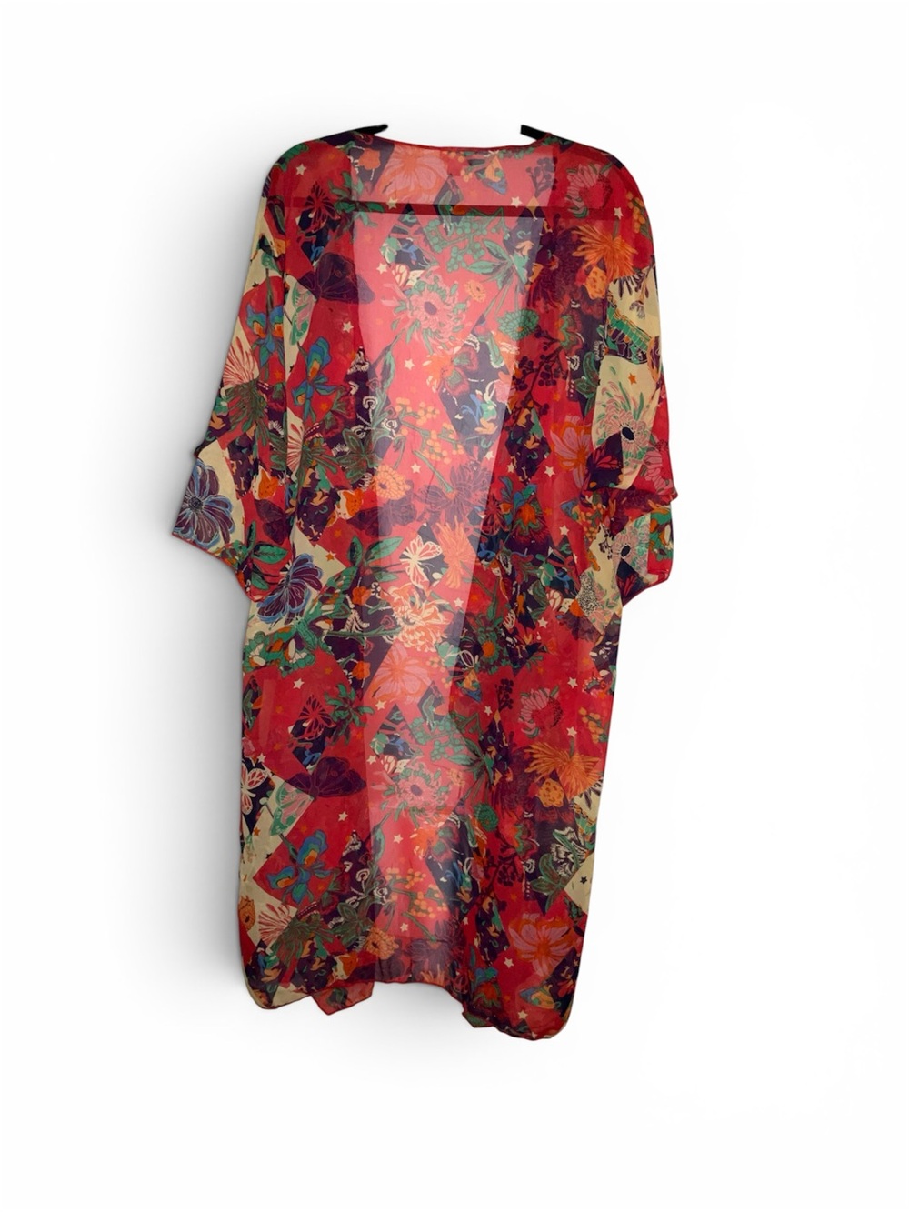 LuLaRoe Coral Floral Open Cardigan - Picture 2 of 6